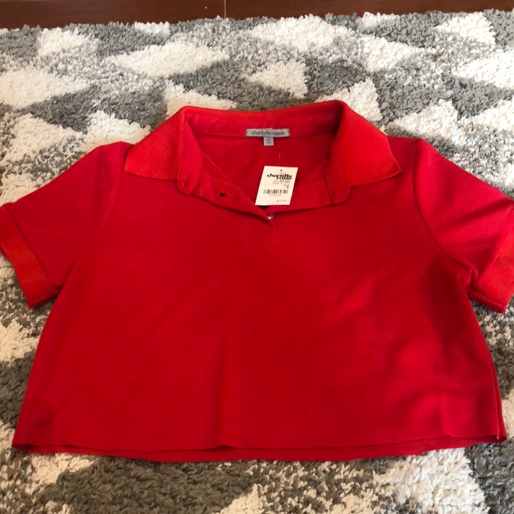 90s style crop polo
